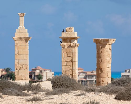 Tomb superstructures at Marina al-Alamayn archaeological site